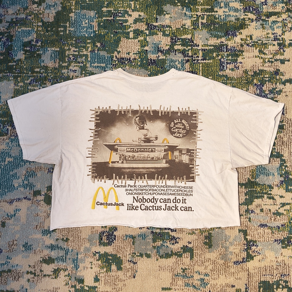 Cactus Jack by Travis Scott McDonald's White Graphic Cropped Tee